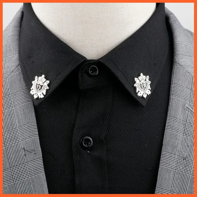 Vintage Tree Leaf Collar Brooch Pins | Hollowed Out Crown Shirts Suit Jewellery