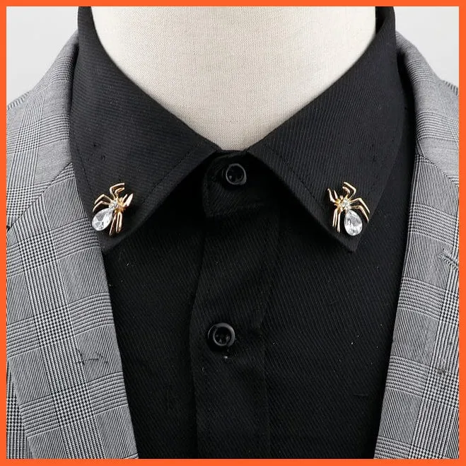 Vintage Tree Leaf Collar Brooch Pins | Hollowed Out Crown Shirts Suit Jewellery