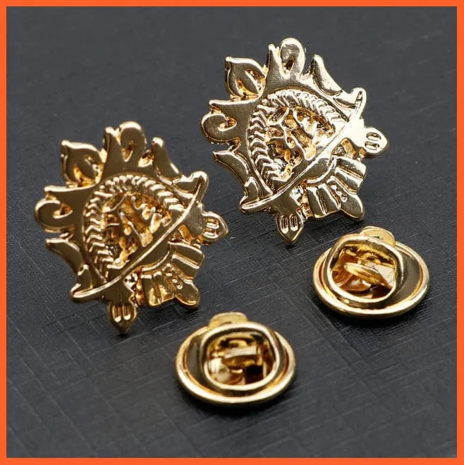 Vintage Tree Leaf Collar Brooch Pins | Hollowed Out Crown Shirts Suit Jewellery