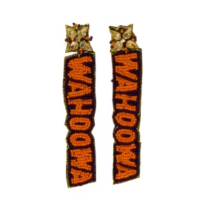 Virginia Wahoowa Beaded Earrings in Navy and Orange by Desden