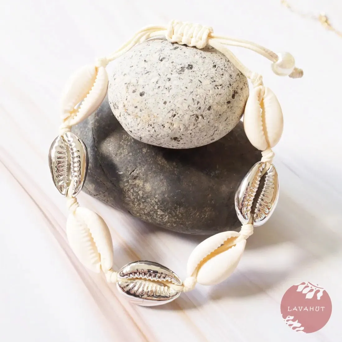 Waimea Cowry Silver Hawaiian Bracelet