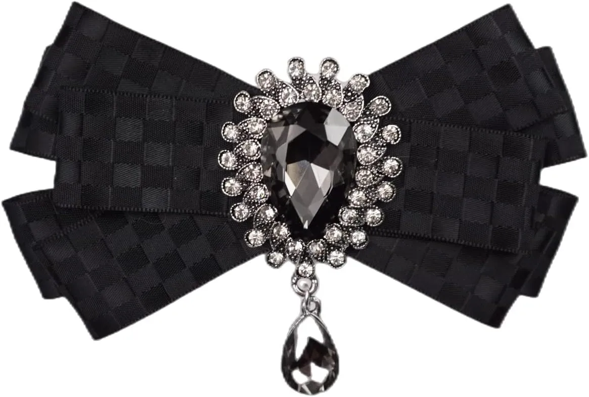 wedding bow ties for men ribbon tie brooches shirt Crystal Pendant Collar Pin Shirt Clothes Necktie Bowknot brooch pin blouse jacket suits dress up