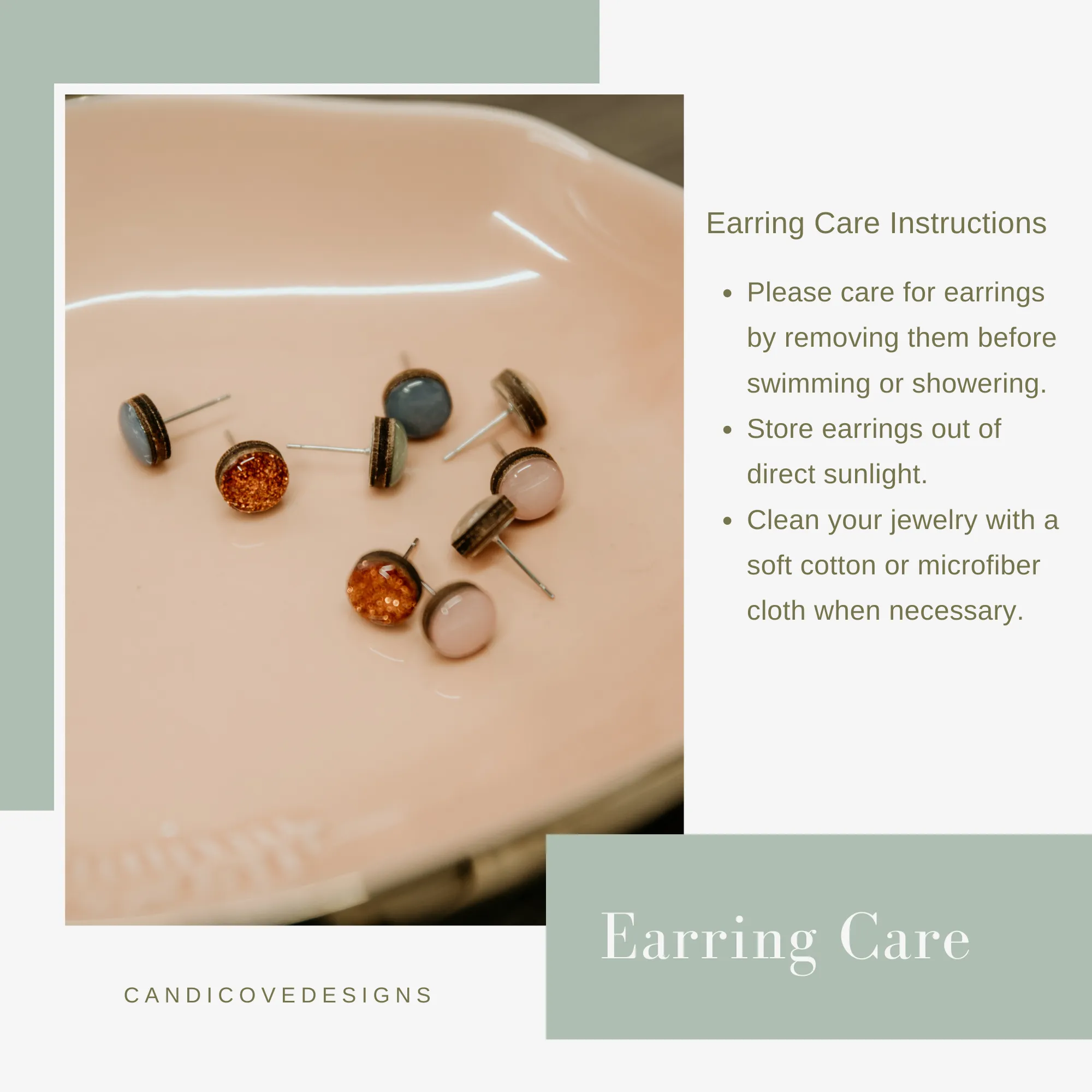 White and Gold Sparkle Stud Earrings by Candi Cove Designs
