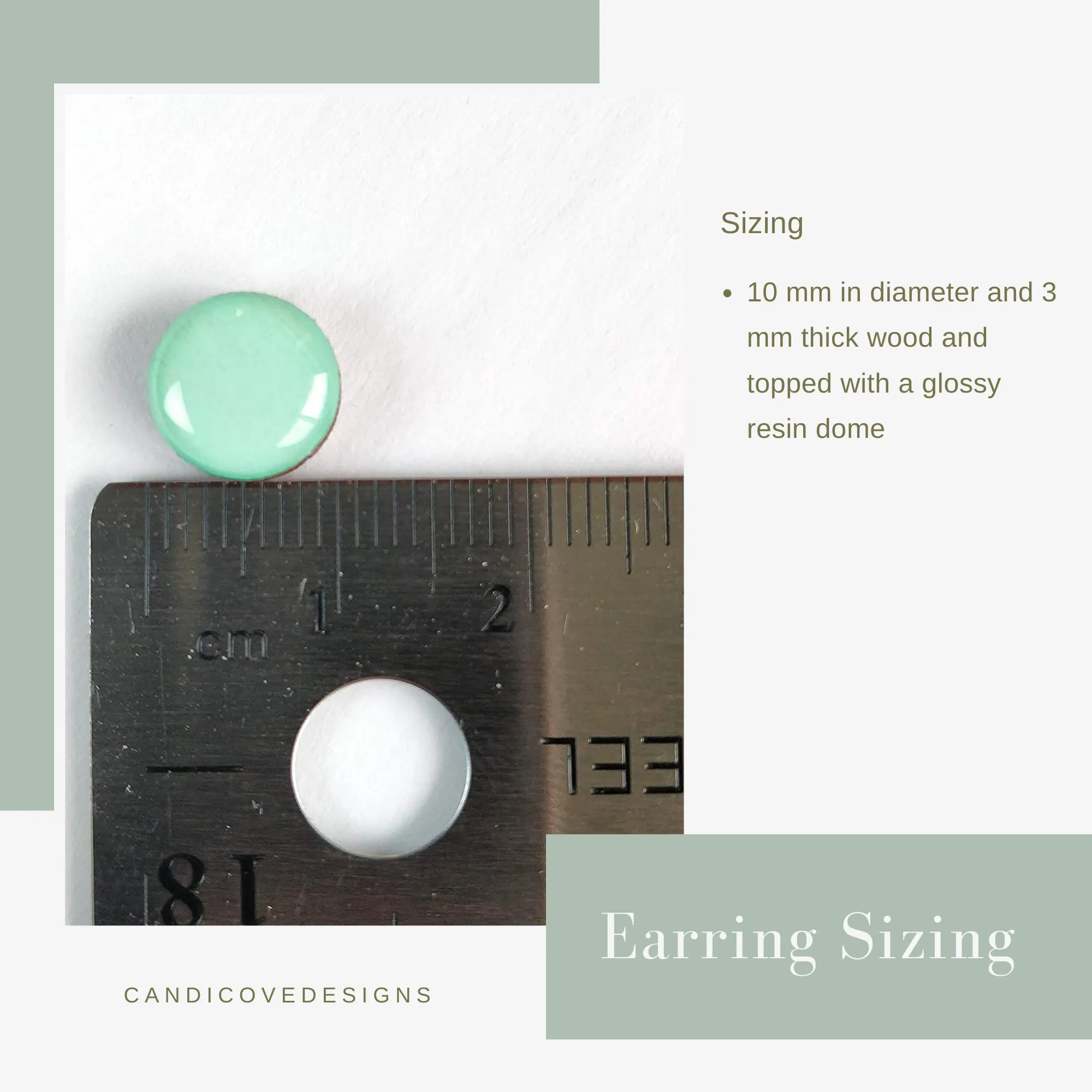 White and Gold Sparkle Stud Earrings by Candi Cove Designs