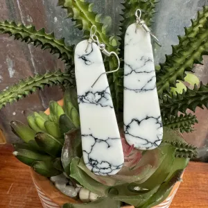 White Buffalo Slab Earrings