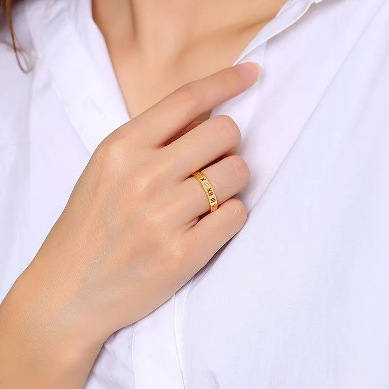 Women Roman Numbers Ring