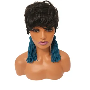 Yarn Tassel Earrings Blue